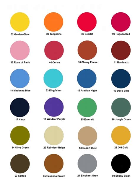 dylon machine dye colour chart.